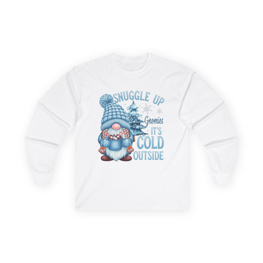 Gnome Long Sleeve Tee, Garden Gnome Shirt, Cute Gnome Top, Unisex Cotton Tee, Long Sleeve T-shirt for Gnome Lovers, Funny Gnome Apparel