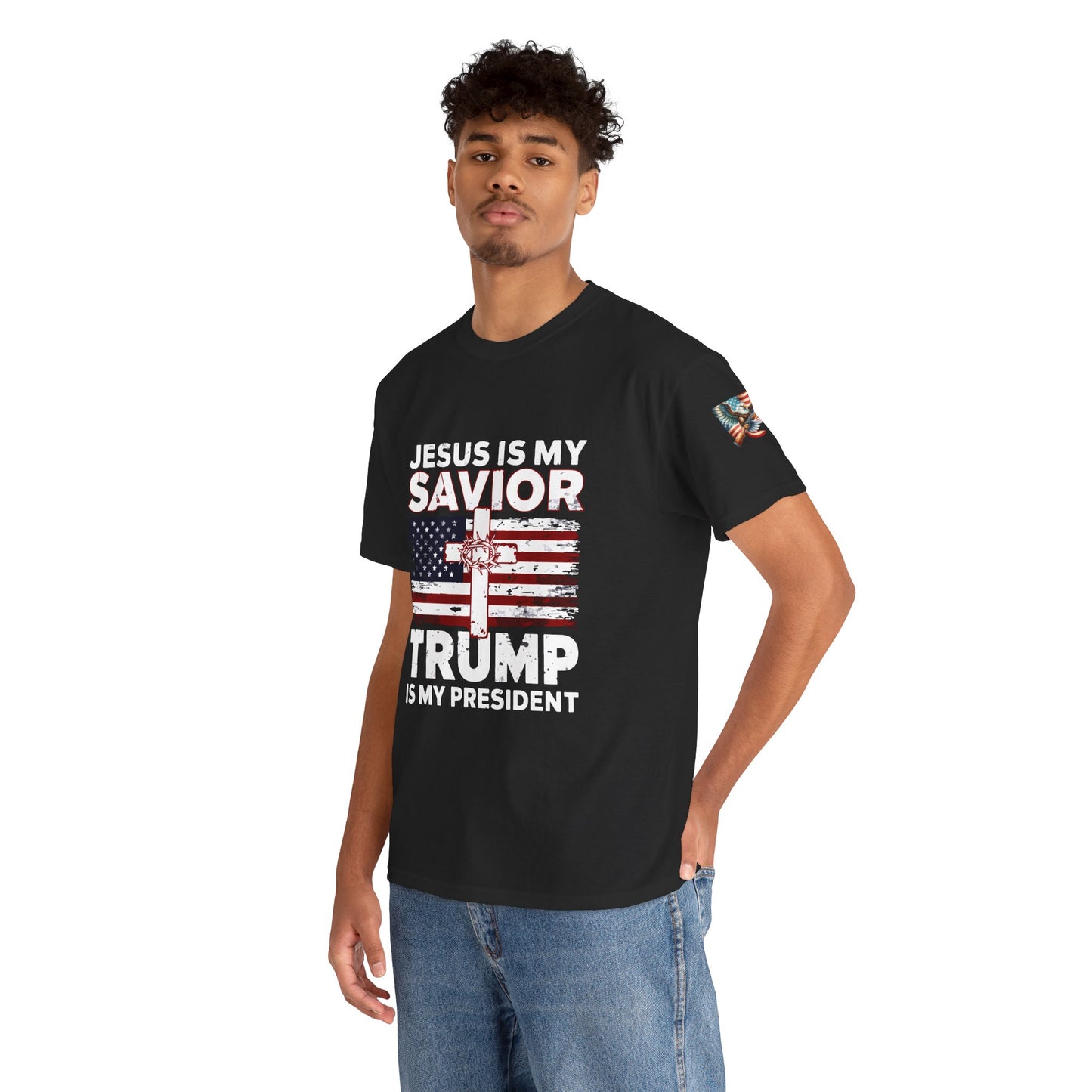 Trump Savior Cotton Tee, Political t-shirt, Patriotic shirt, Conservative apparel, Trump supporter gift, Rally shirt