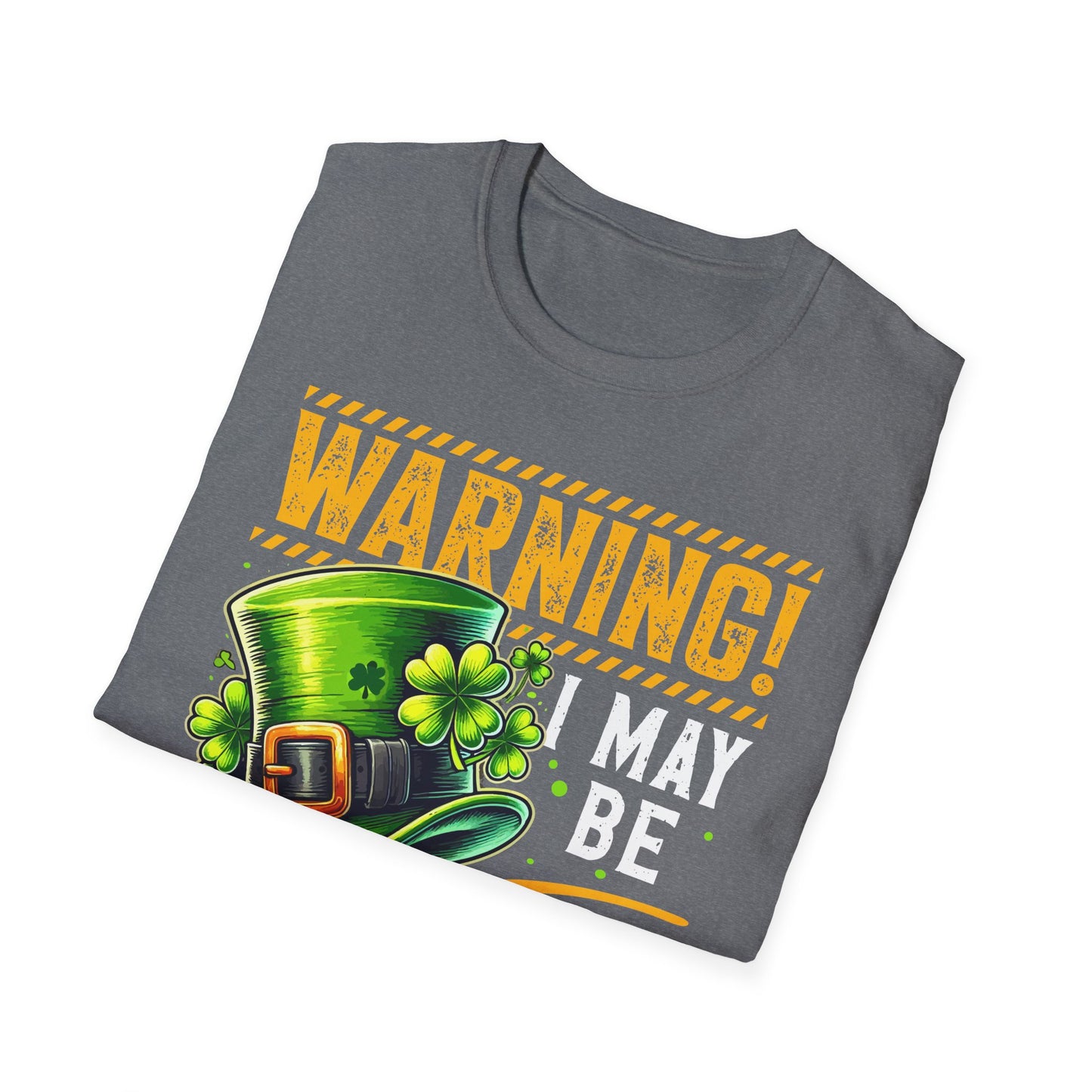 Warning! Prone to Shenanigans Unisex Softstyle T-Shirt - Fun St. Patrick's Day Tee