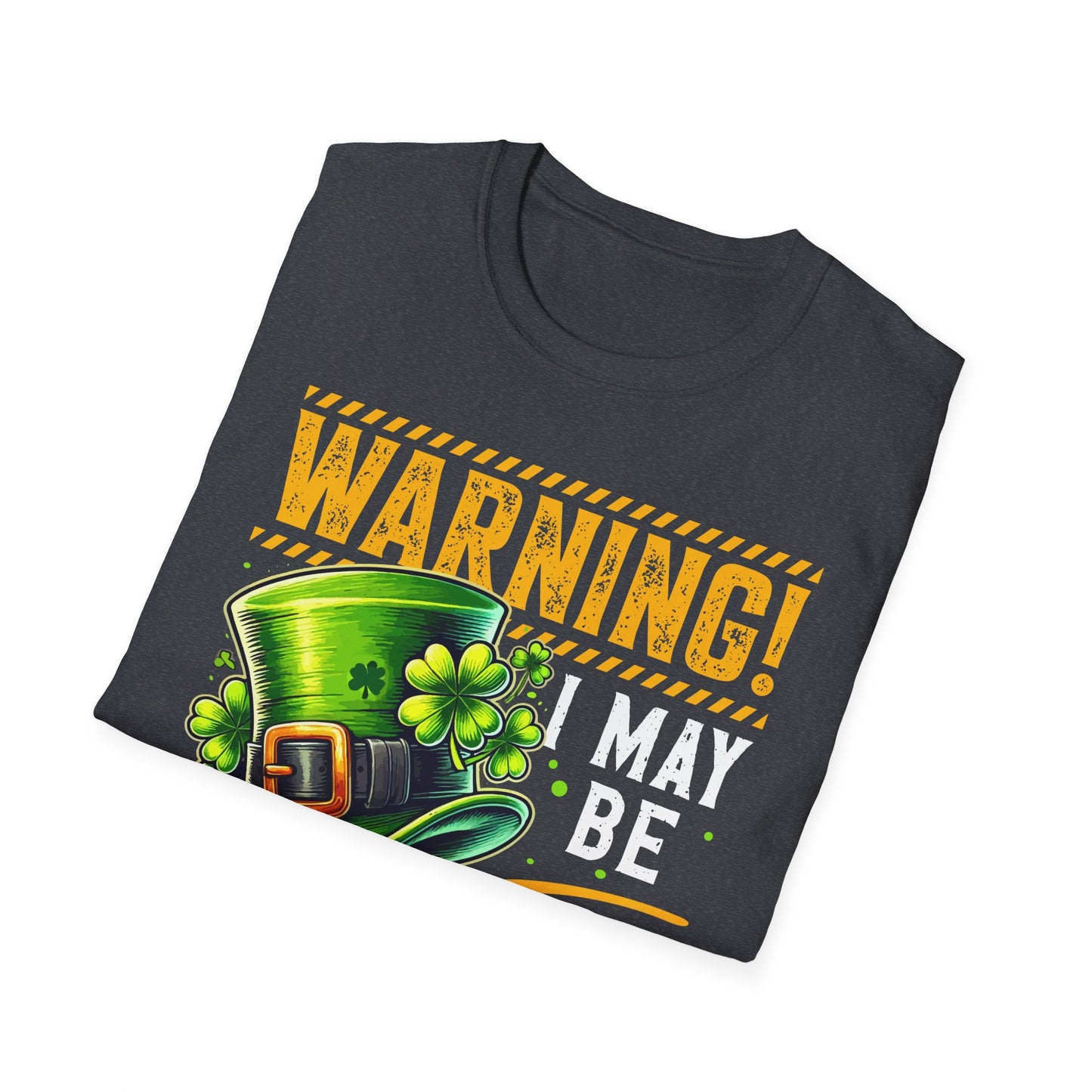 Warning! Prone to Shenanigans Unisex Softstyle T-Shirt - Fun St. Patrick's Day Tee