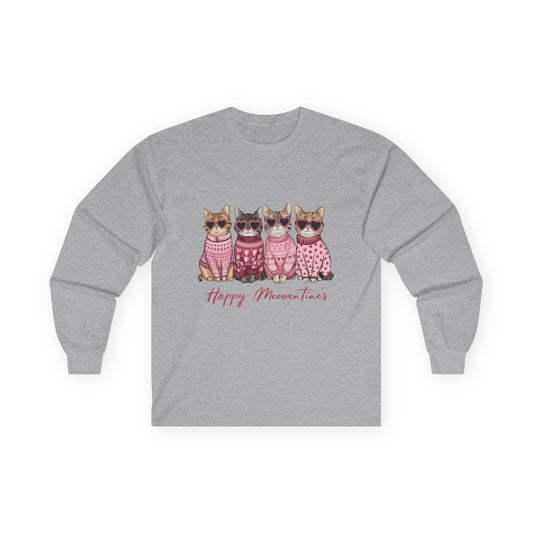 Long Sleeve Tee - Valentine Cats Design