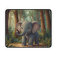 Gaming Mouse Pad Elephant in Forest Design