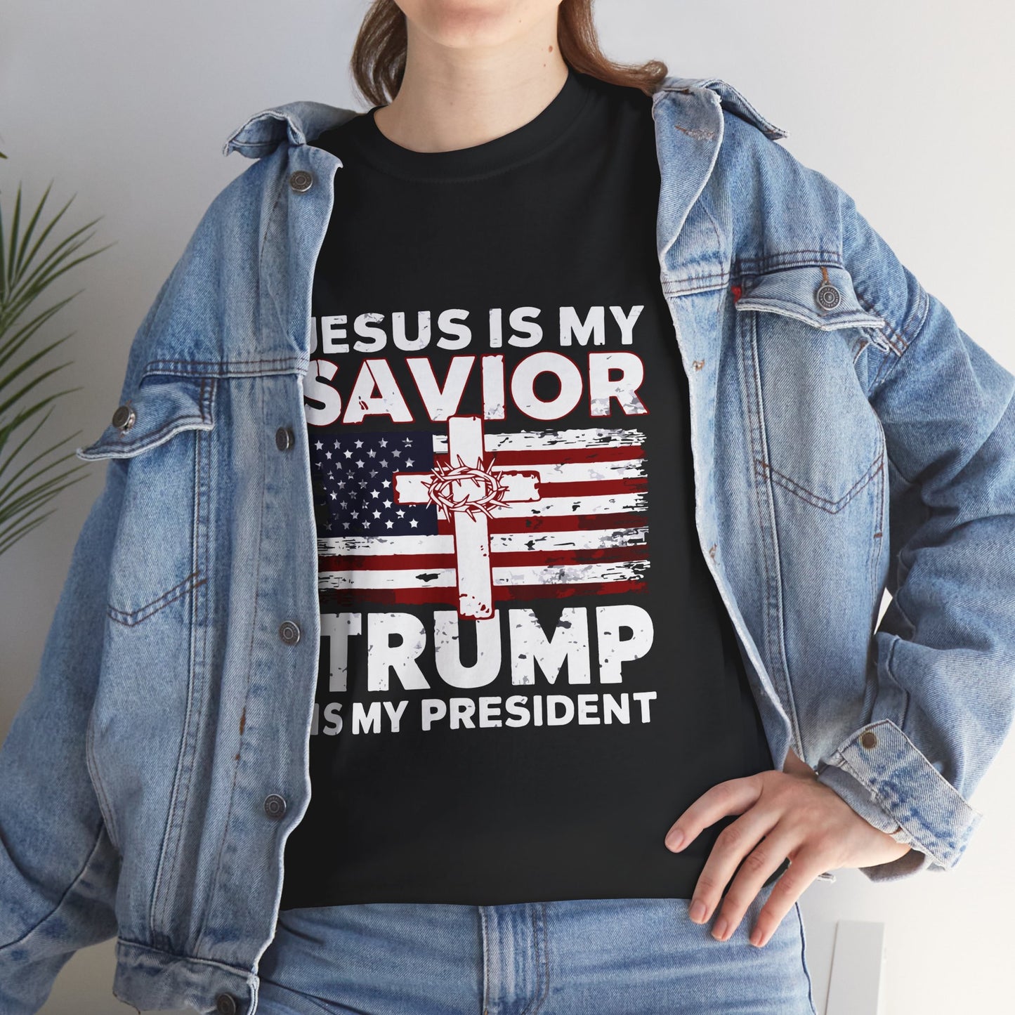 Trump Savior Cotton Tee, Political t-shirt, Patriotic shirt, Conservative apparel, Trump supporter gift, Rally shirt