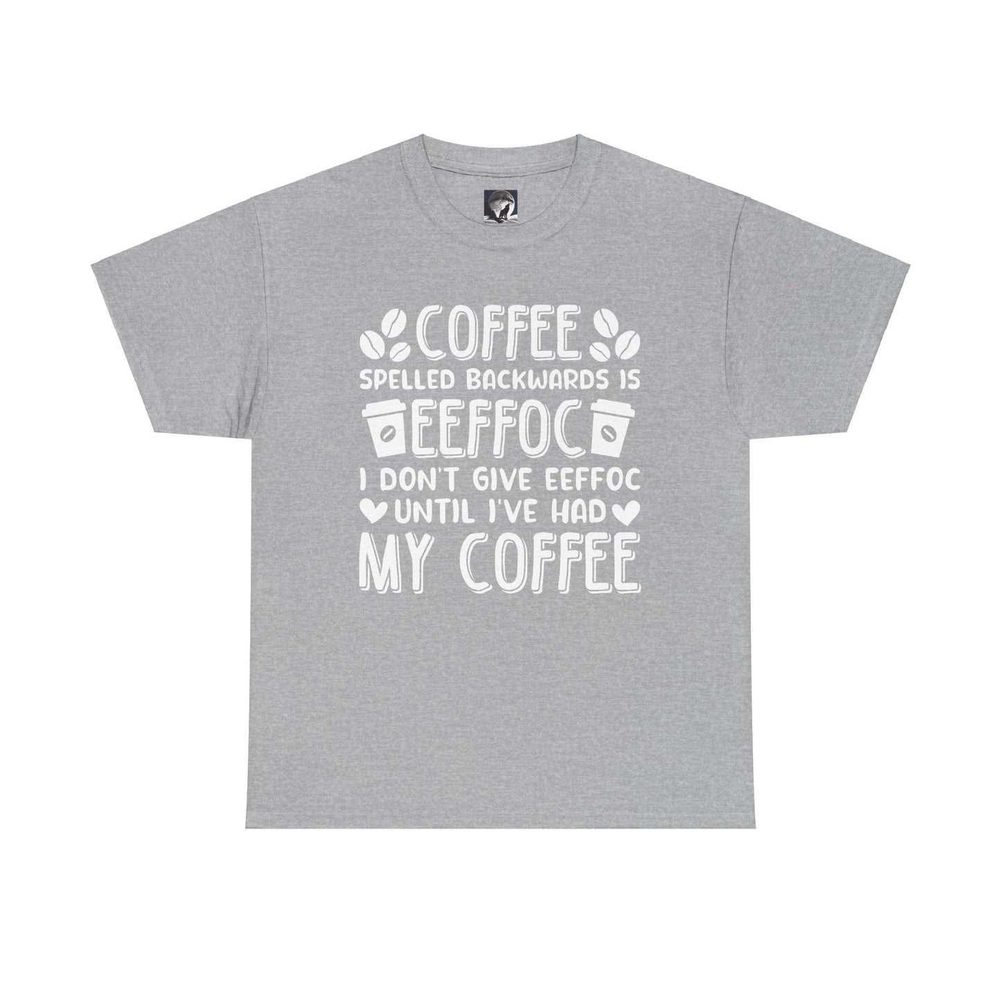 T-Shirt with EEFFOC Design -Coffee Spelled Backwards