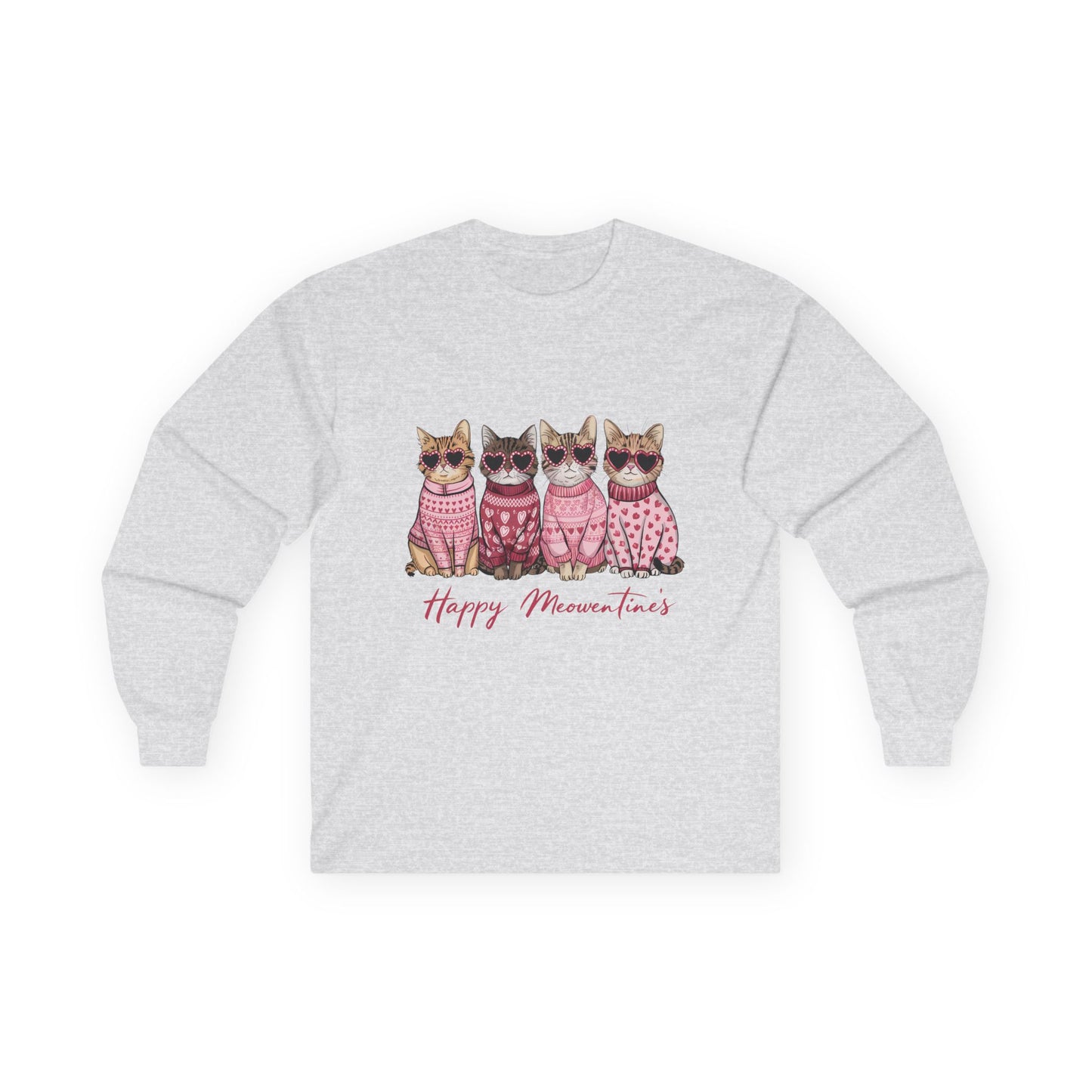 Long Sleeve Tee - Valentine Cats Design