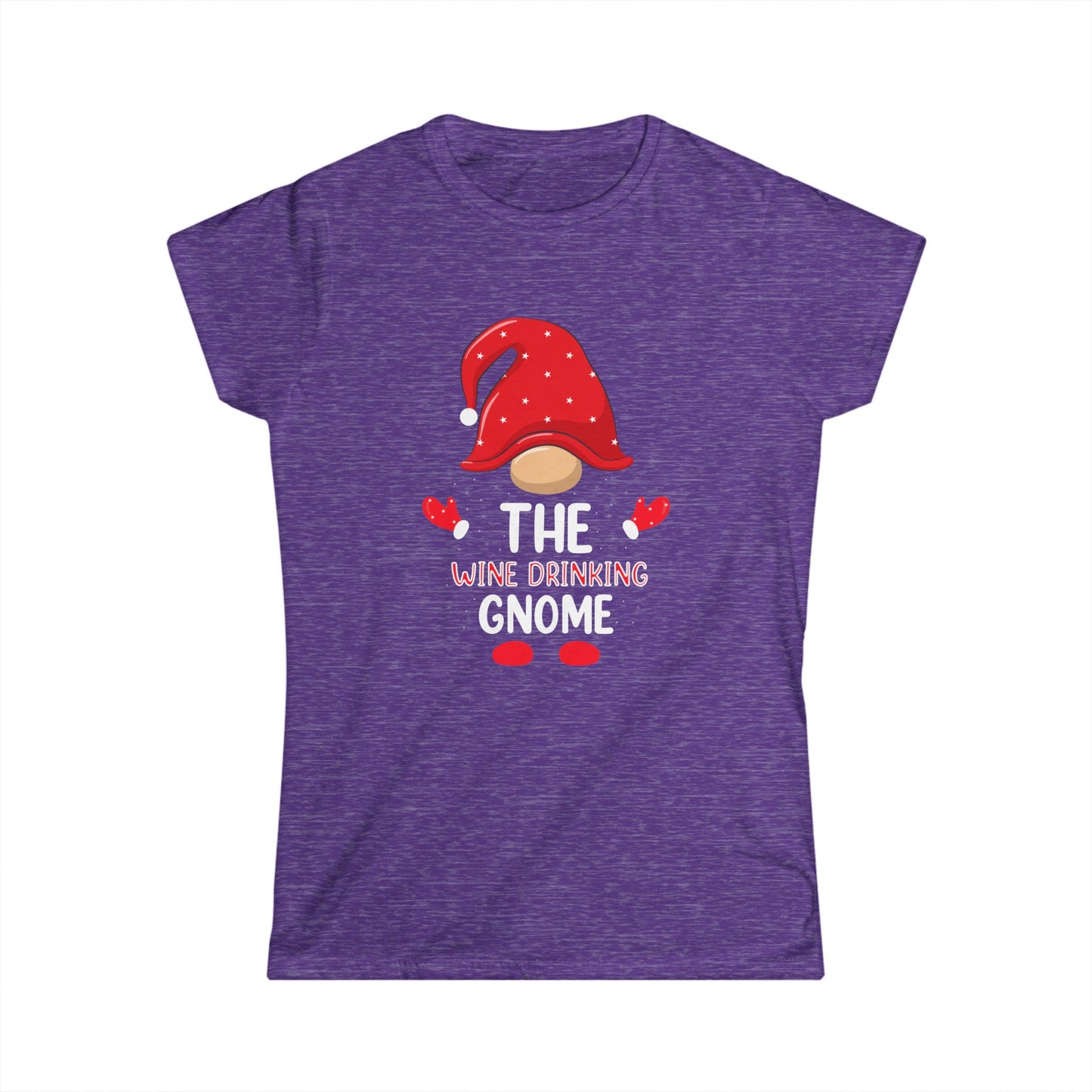 Wine Drinking Gnome Women's Tee, Funny Wine Lover Shirt, Cute Gnome T-Shirt, Women's Graphic Tee, Drinking Shirt for Her, Wine Gift