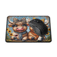 Mouse Pad: Funny Highland Cow with Wine Design