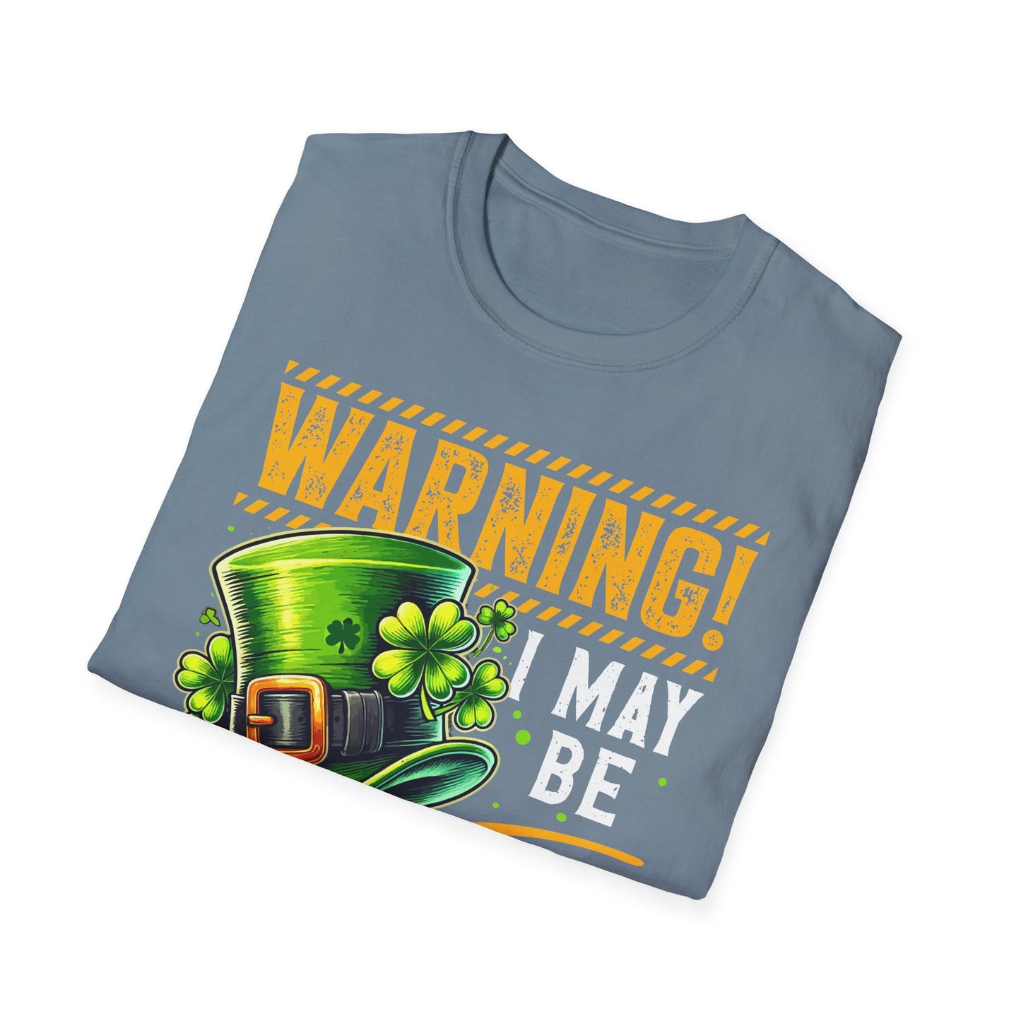 Warning! Prone to Shenanigans Unisex Softstyle T-Shirt - Fun St. Patrick's Day Tee